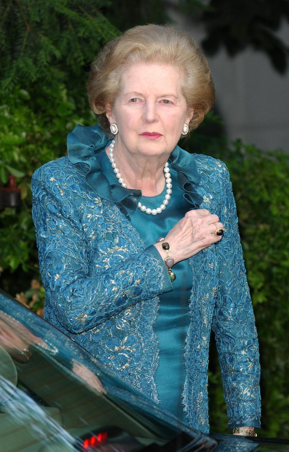 Margaret Thatcher Attends David Frost's annual summer party in Chelsea in 2004 [Photo: Getty]