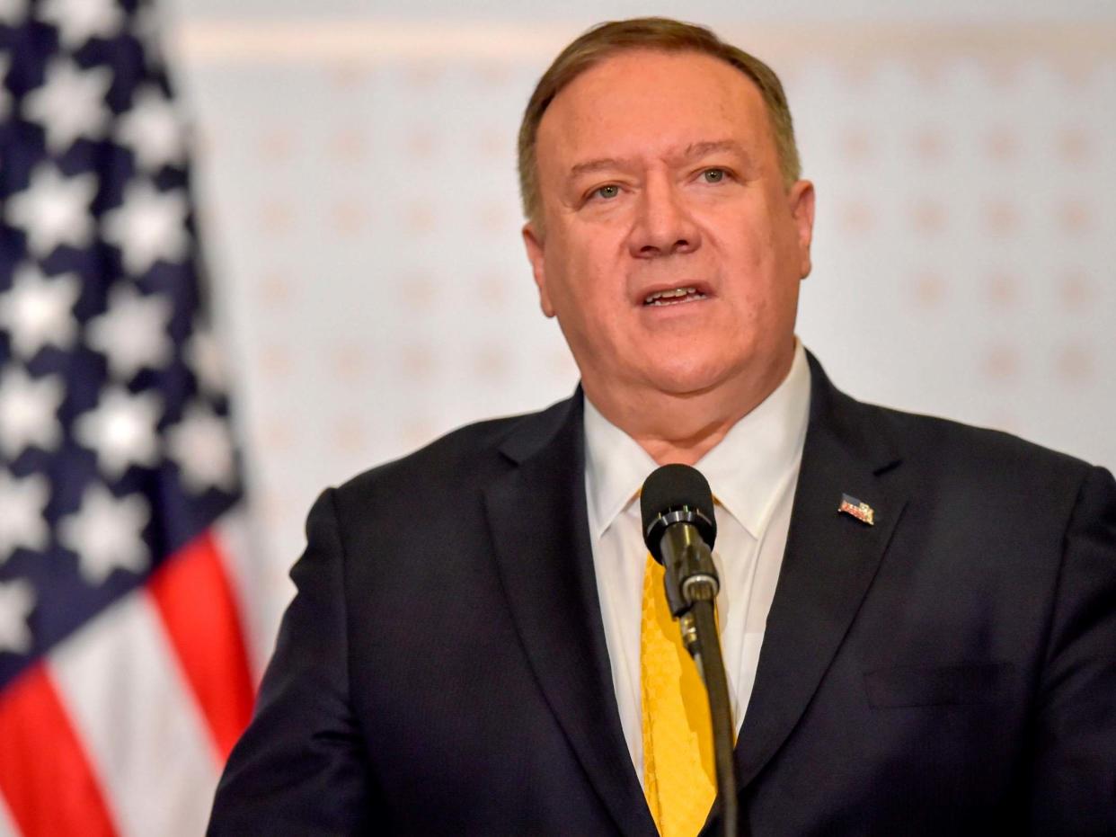 Mr Pompeo is said to have launched a tirade of abuse following difficult questioning: AFP via Getty Images