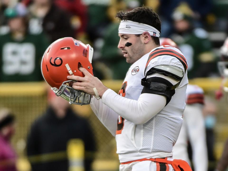 Quarterback Baker Mayfield remains in limbo, waiting for the Browns to find a trade partner for him.