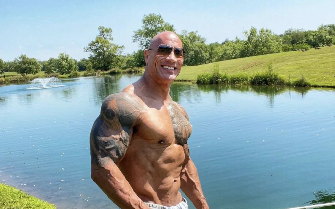 Dwayne 'The Rock' Johnson decompresses at his fish farm in Virginia. (Credit: Instagram) 