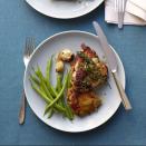 <p>This classic chicken recipe is easy to make and tastes great. Served with a side of greens or your favorite vegetable, it's a staple that you can come back to again and again. </p><p><em><a href="https://www.womansday.com/food-recipes/food-drinks/recipes/a11967/brick-chicken-garlic-thyme-recipe-122887/" rel="nofollow noopener" target="_blank" data-ylk="slk:Get the Brick Chicken with Garlic and Thyme recipe.;elm:context_link;itc:0;sec:content-canvas" class="link ">Get the Brick Chicken with Garlic and Thyme recipe. </a></em></p>