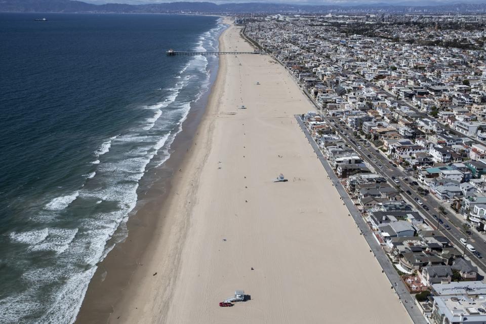 Hermosa Beach was closed by the city because too many people kept gathering.