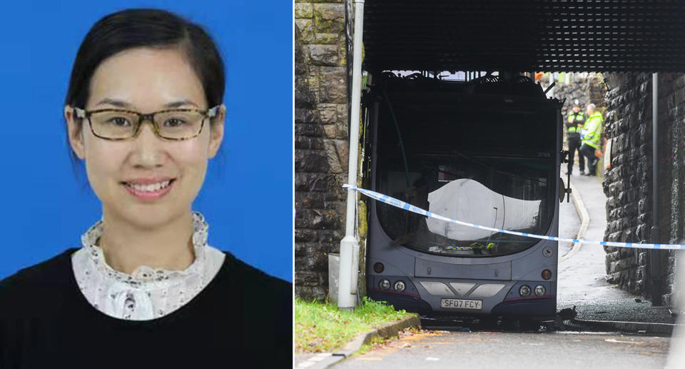 Jessica Jing Ren died after suffering injuries when a double-decker bus crashed into a railway bridge in Swansea earlier this month (Pictures: PA/Wales News Service)