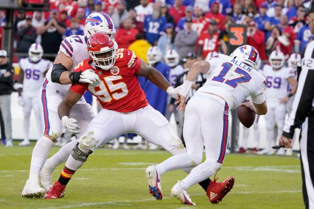 Kansas City Chiefs defensive tackle Chris Jones (95) against the Las Vegas  Raiders in an NFL