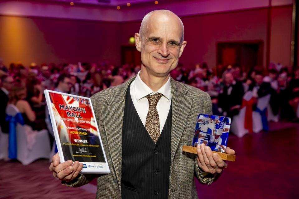 Stourbridge News: Lloyd Stacey, founder and director of the Riverside House project in Stourbridge, who won the William Shenstone award for environment.