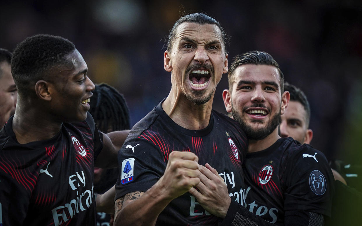 Zlatan Ibrahimovic found the back of the net Saturday for the first time since returning to AC Milan. (Spada(/LaPresse via AP)