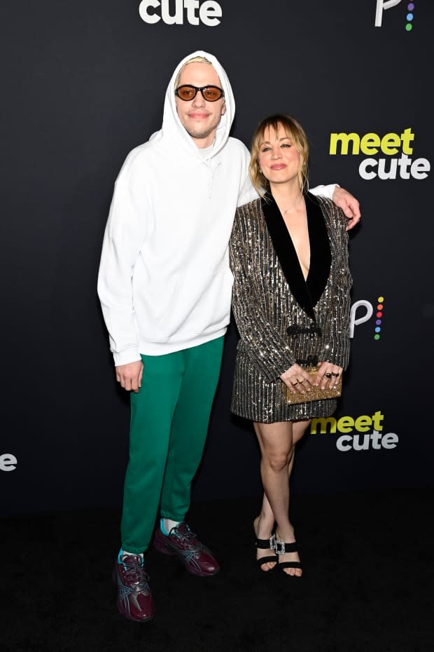 NEW YORK, NEW YORK - SEPTEMBER 20: Pete Davidson and Kaley Cuoco attend <a href="https://www.peacocktv.com/" rel="nofollow noopener" target="_blank" data-ylk="slk:Peacock" class="link ">Peacock</a>'s "Meet Cute" New York Premiere on <a href="https://parade.com/living/september-holidays-observances" rel="nofollow noopener" target="_blank" data-ylk="slk:September" class="link ">September</a> 20, 2022 in New York City. (Photo by Roy Rochlin/WireImage)<p><a href="https://www.gettyimages.com/detail/1425710254" rel="nofollow noopener" target="_blank" data-ylk="slk:Roy Rochlin/Getty Images" class="link ">Roy Rochlin/Getty Images</a></p>