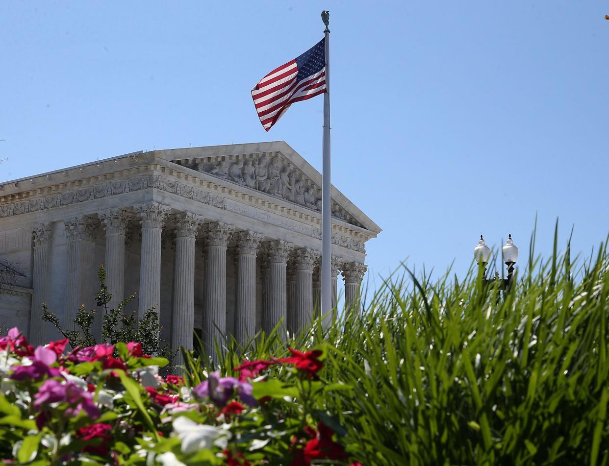 WASHINGTON -- An American flag flies over the U.S. Supreme Court in Washington, D.C.