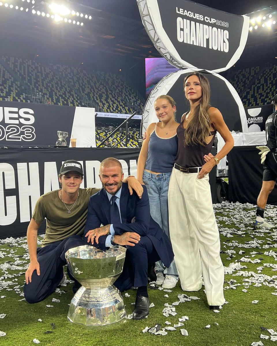 The Beckhams at the Leagues Cup final in Nashville.
