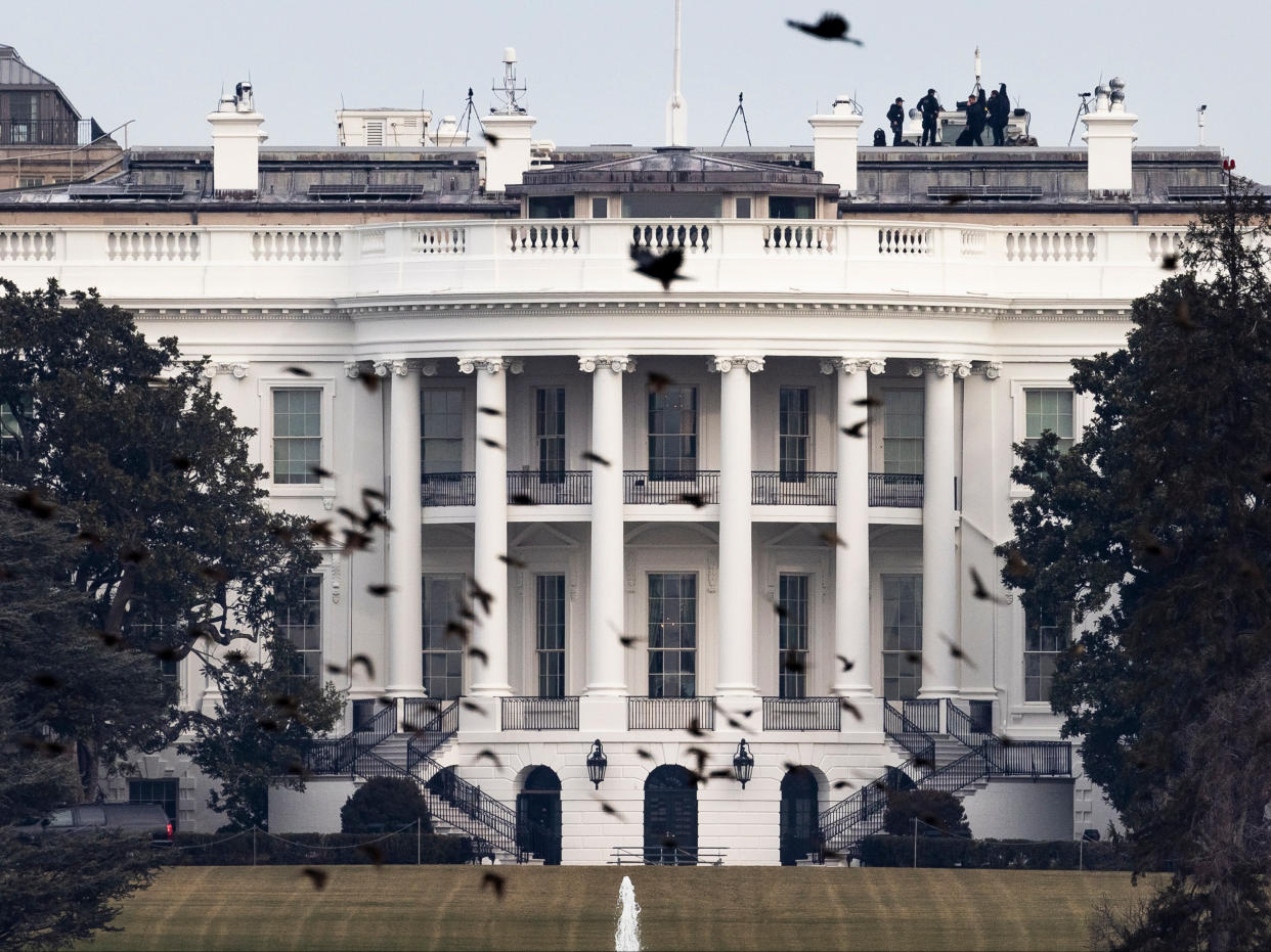 <p>A view of the White House the day after US President Donald J. Trump was impeached by the House of Representatives for his role in inciting a mob of his supporters on 06 January to riot at the US Capitol in an attempt to thwart Congress from certifying Biden’s election victory in Washington, DC, on 14 January 2021</p> ((EPA))