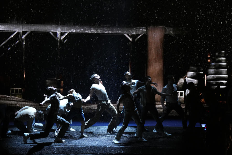 Members of the company of "The Outsiders" perform a number from the musical during the 77th Tony Awards on Sunday, June 16, 2024, in New York. (Photo by Charles Sykes/Invision/AP)