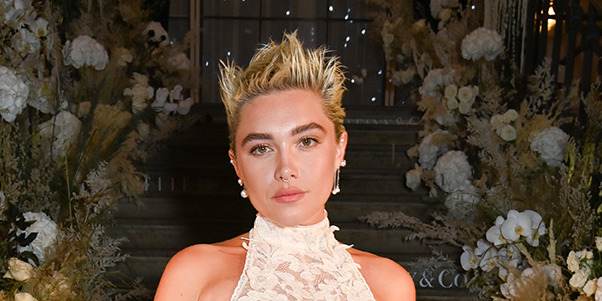 florence pugh see through white lace dress