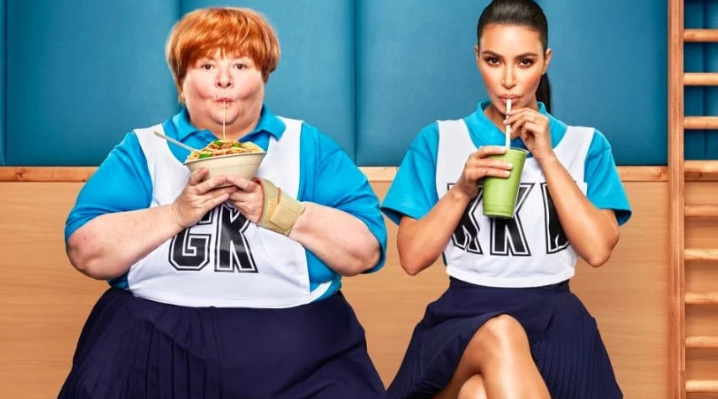 Magda Szubanski and Kim Kardashian uber eats 