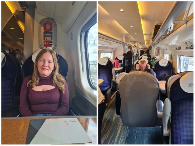 I took a first class train from Scotland to England for 257 and