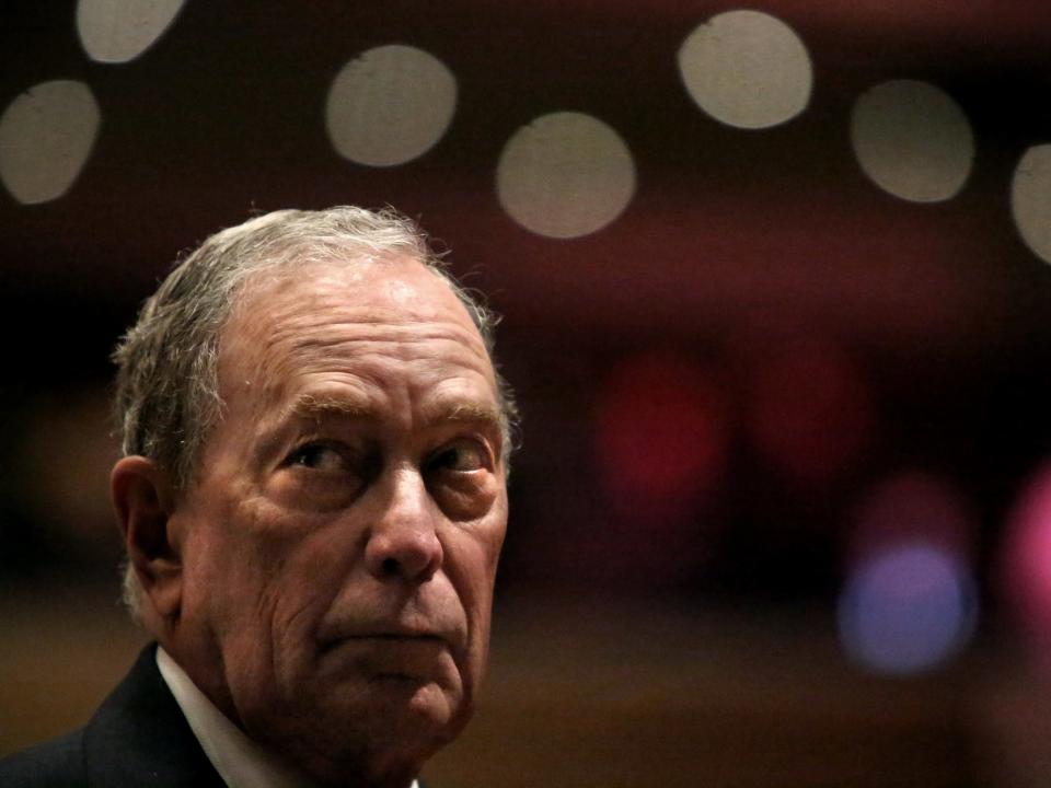 Michael Bloomberg prepares to speak at the Christian Cultural Center on November 17, 2019 in the Brooklyn borough of New York City.