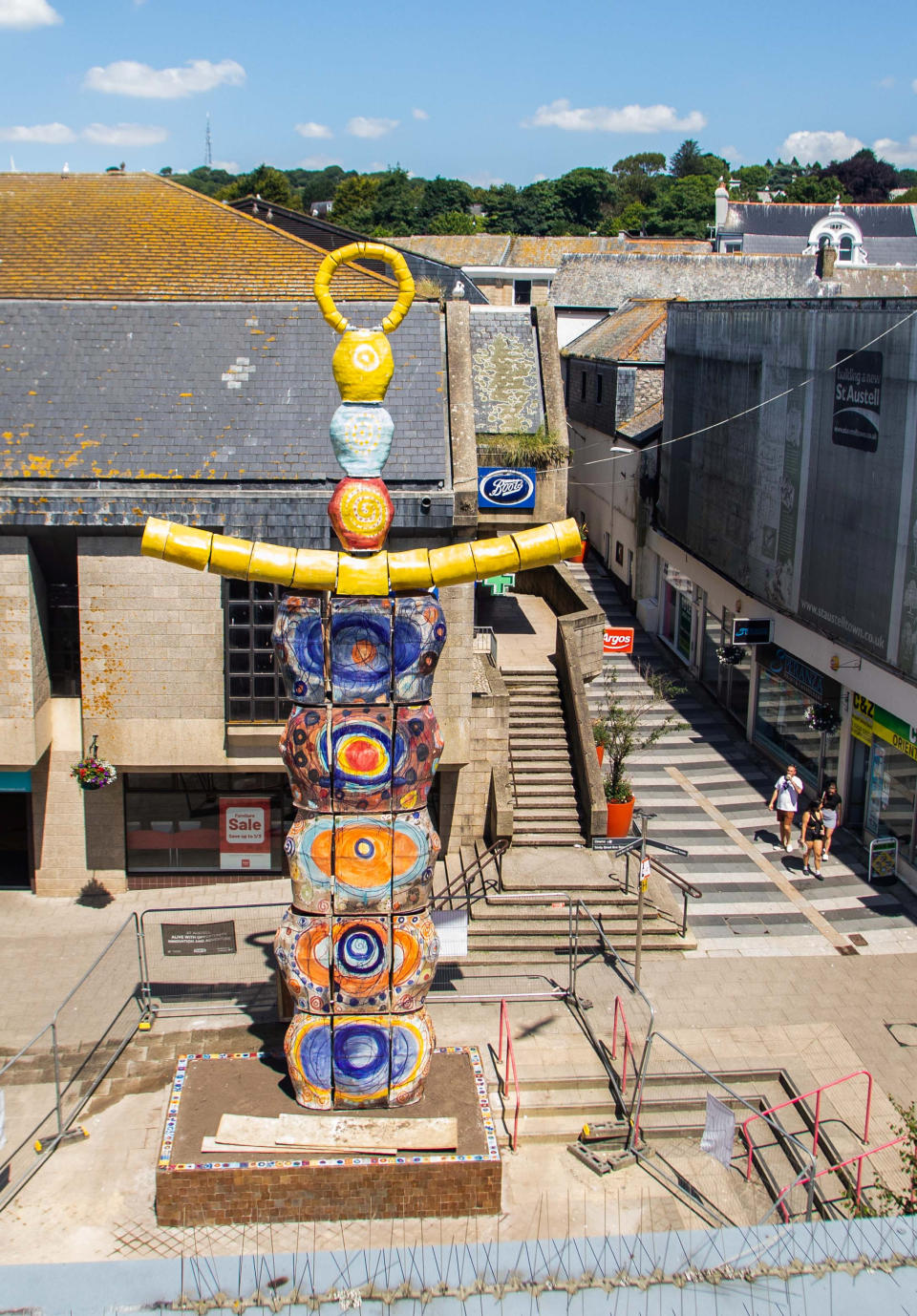 The structure was created by artist Sandy Brown for St Austell to celebrate its heritage of China clay. (SWNS)