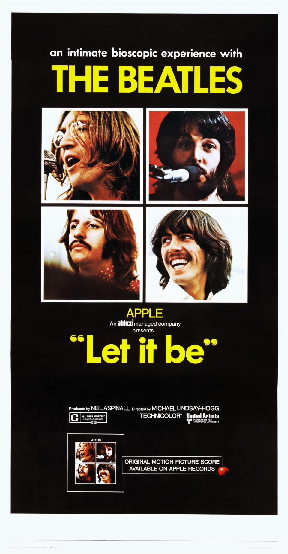 The Let It Be poster released in the U.S. in 1970.