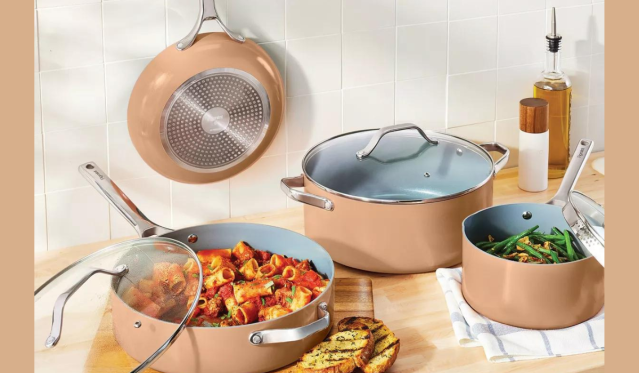 7pc Nonstick Ceramic Coated Aluminum Cookware Set - Figmint™ : Target