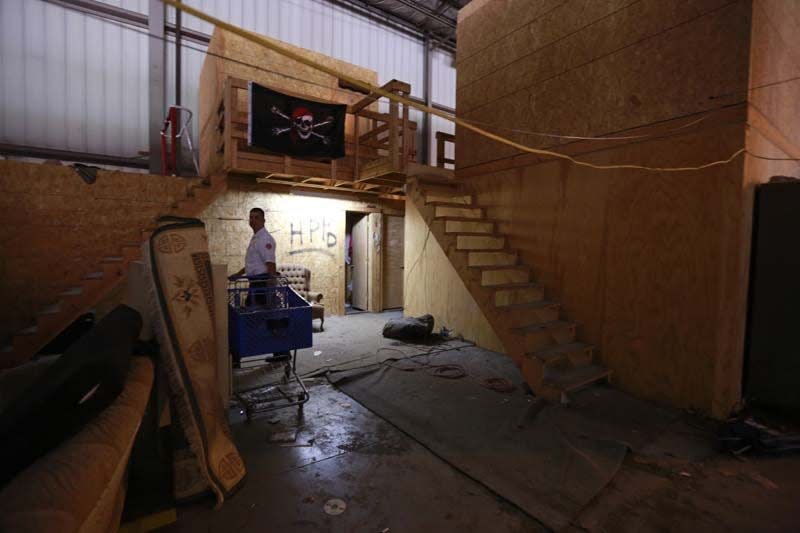 A view of the makeshift living quarters inside a warehouse that the Highland Park Fire Department was using in August 2013.