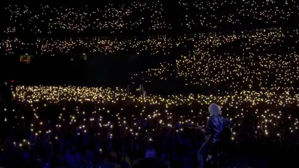 Brian May of Queen performs at Taylor Hawkins tribute concert