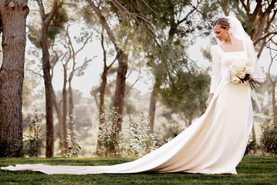 María Hernández-Gil con su vestido de novia