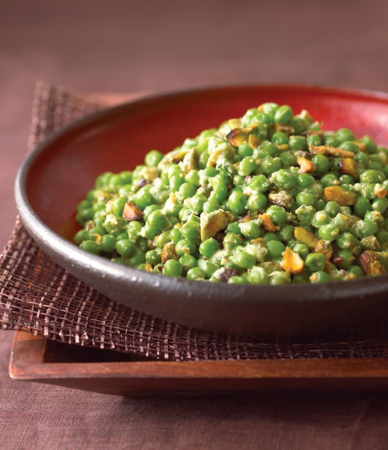 Baked Peas with Tarragon, Yogurt, and Pistachios