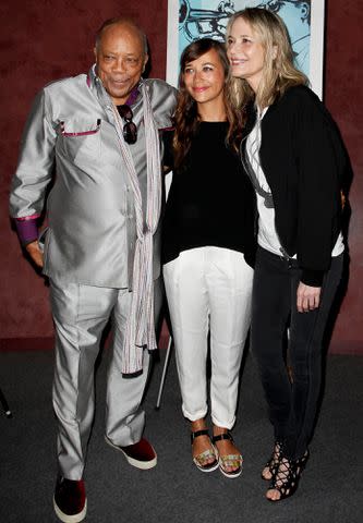 <p>Tibrina Hobson/FilmMagic</p> Quincy Jones, Rashida Jones and Peggy Lipton attend the 'Keep On Keepin' On' premiere on September 17, 2014 in Los Angeles, California.