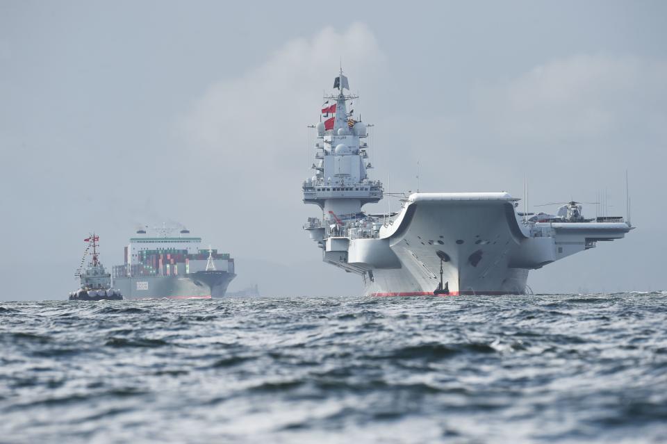 Chinese aircraft carrier, the Liaoning, seen in 2017. Source: Getty