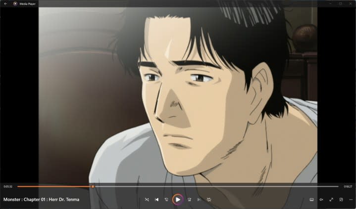 Windows Media Player playing Monster.