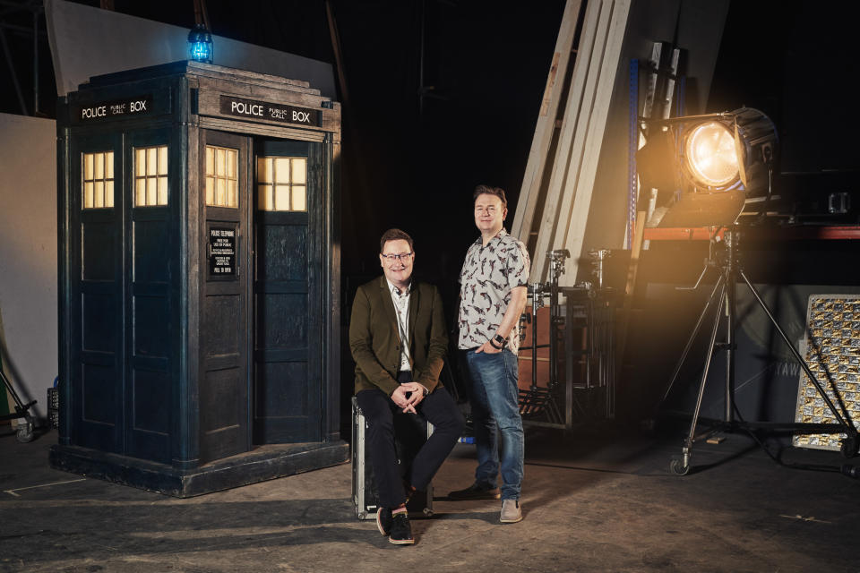 Chris Chibnall (showrunner) and Matt Strevens (executive producer) <i>Doctor Who</i> (Ben Blackall/BBC/BBC Studios)