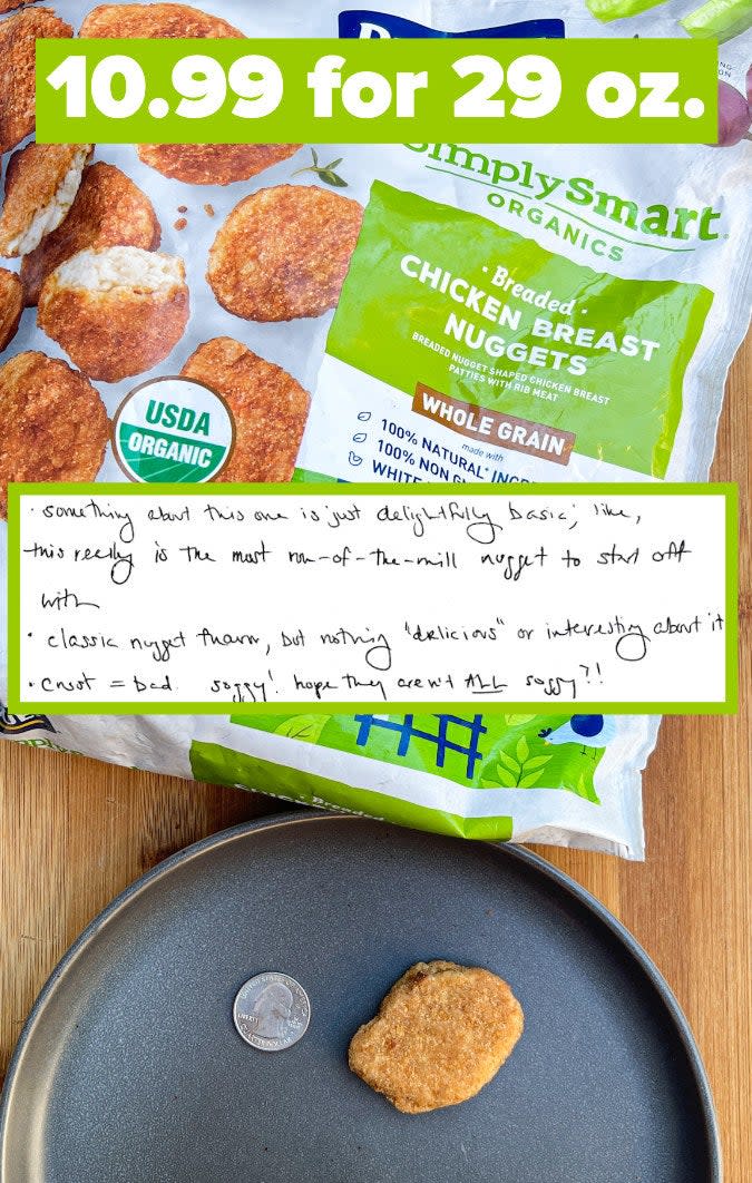 When I think of chicken, I think of Perdue. Maybe it's just a sign of successful life-long marketing, but since the name is synonymous with the product they're selling for many people, I tested two varieties of their chicken nuggets: their 