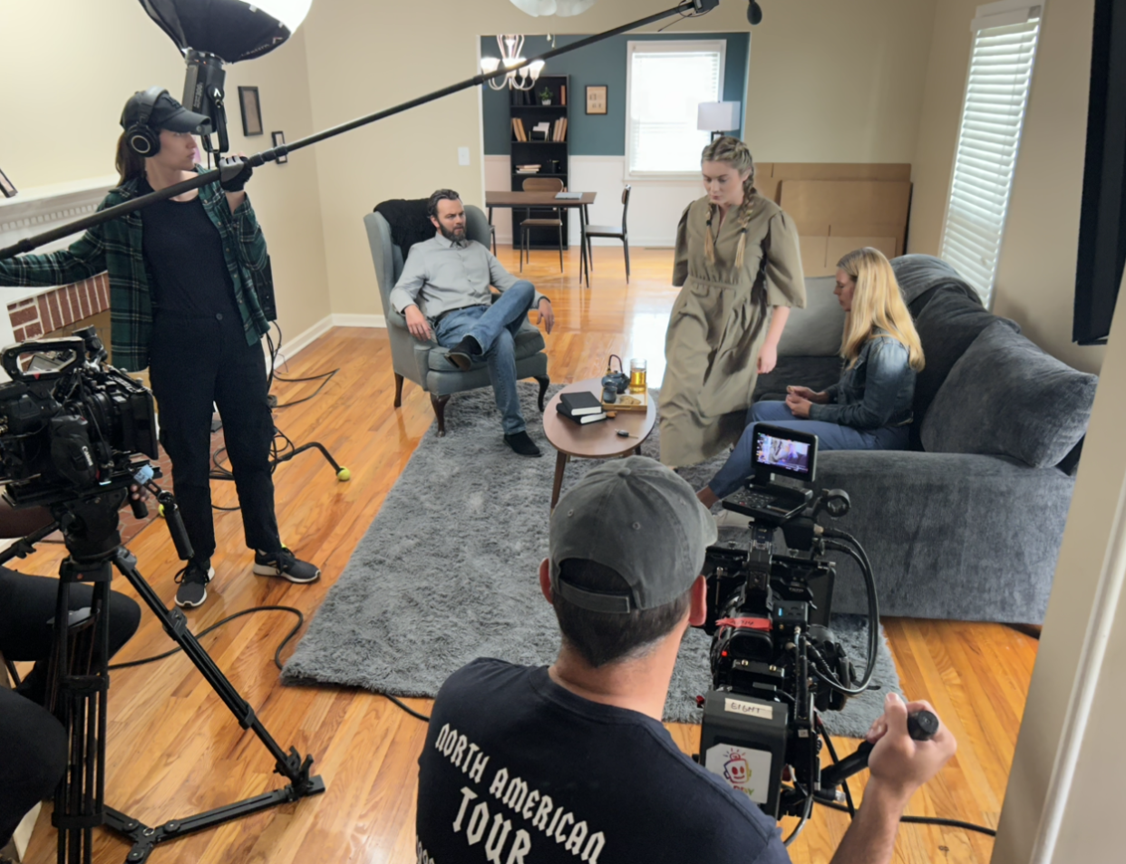 Scenes for Beyond Casual Media's production of The Observance, a psychological thriller, were filmed recently at two locations in Wrens.