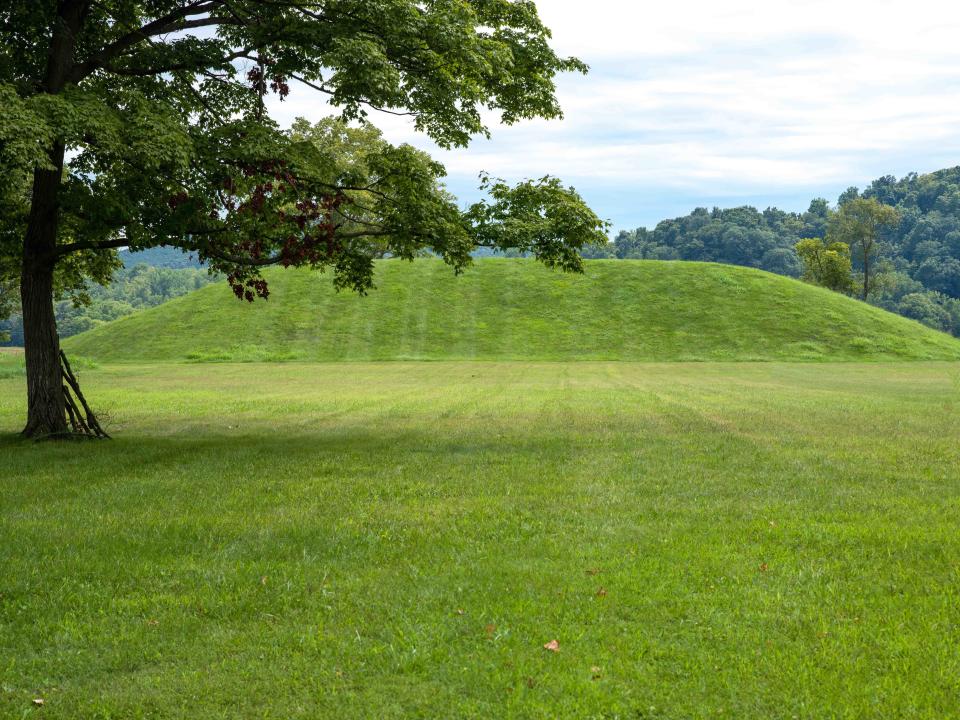 Large Native American burial mound Seip Earthworks Ohio