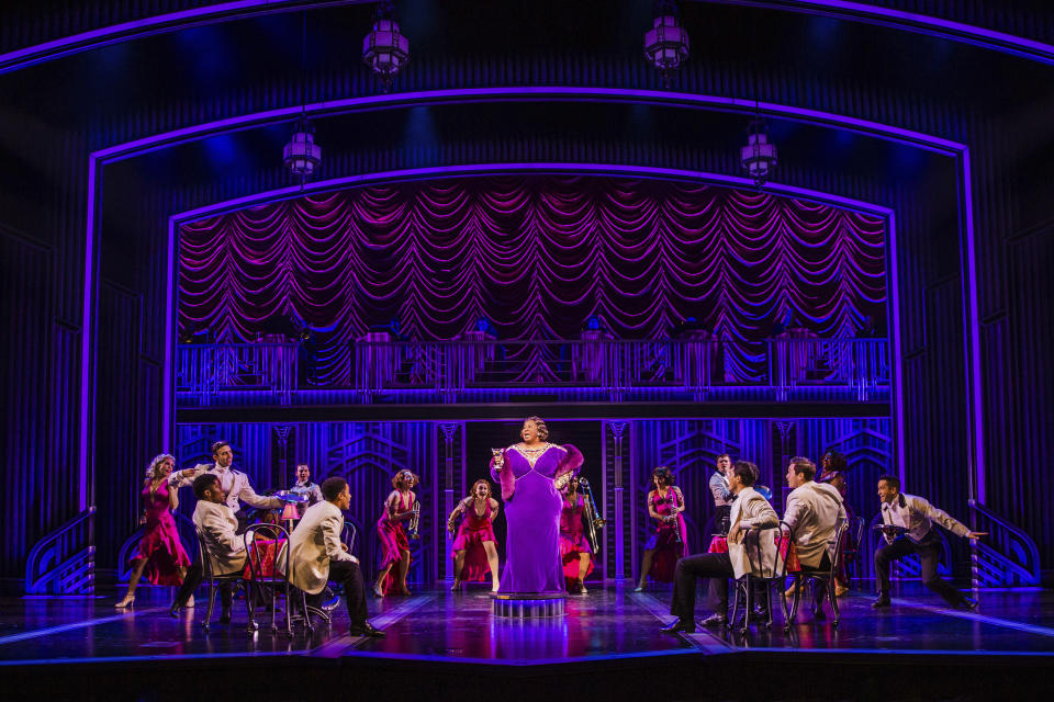 This image released by Polk & Co. shows the cast during a performance of "Some Like It Hot." (Marc J. Franklin/Polk & Co. via AP)