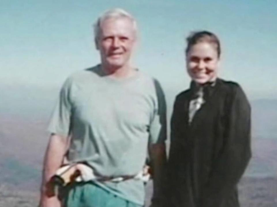 Maura Murray, who has been missing since February 2004, poses with her father, Fred, who has worked with his family to keep the case alive (Screenshot / 22 News)