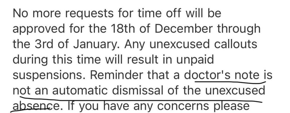 "Reminder that a doctor's note is not an automatic dismissal of the unexcused absence."