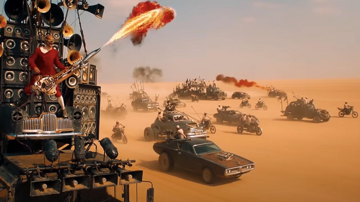  a car chase in mad max: fury road 