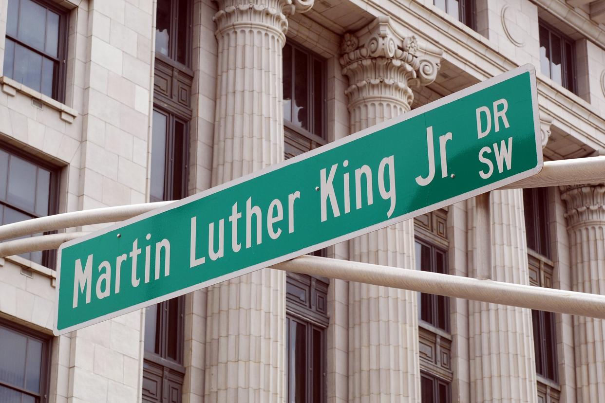 'Martin Luther King Jr DR SW' street sign