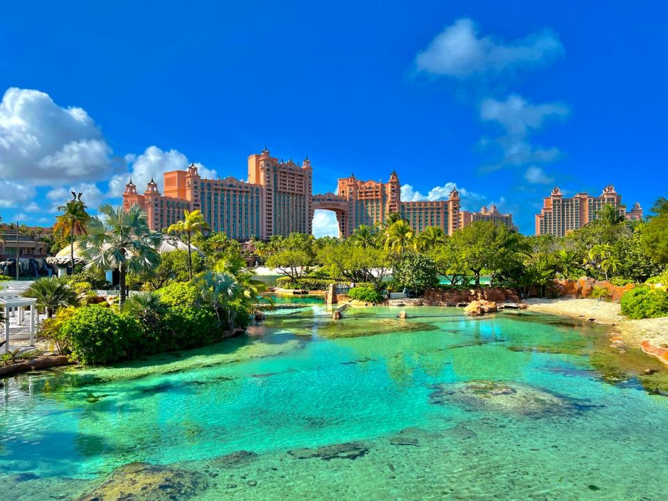 The scenic view of Atlantis hotel in Paradise Island, Nassau, Bahamas (Getty Images)