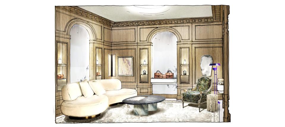 A rendering of the Joseph Duclos boutique in Paris, slated to open Sept. 24, by architect Tristan Auer. - Credit: Courtesy