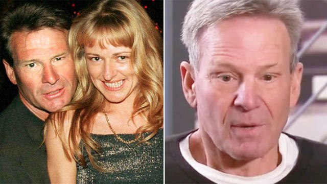 Sam Newman is seen on the right discussing the death of his wife Amanda Brown.