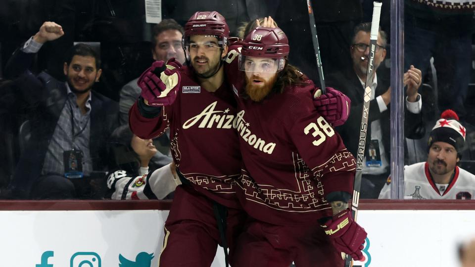 The Coyotes went off against the Chicago Blackhawks on Monday. (Photo by Zac BonDurant/Getty Images)