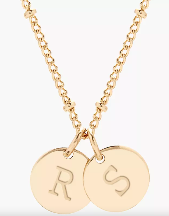 7) Custom Two Initial Gold Filled Disc Necklace