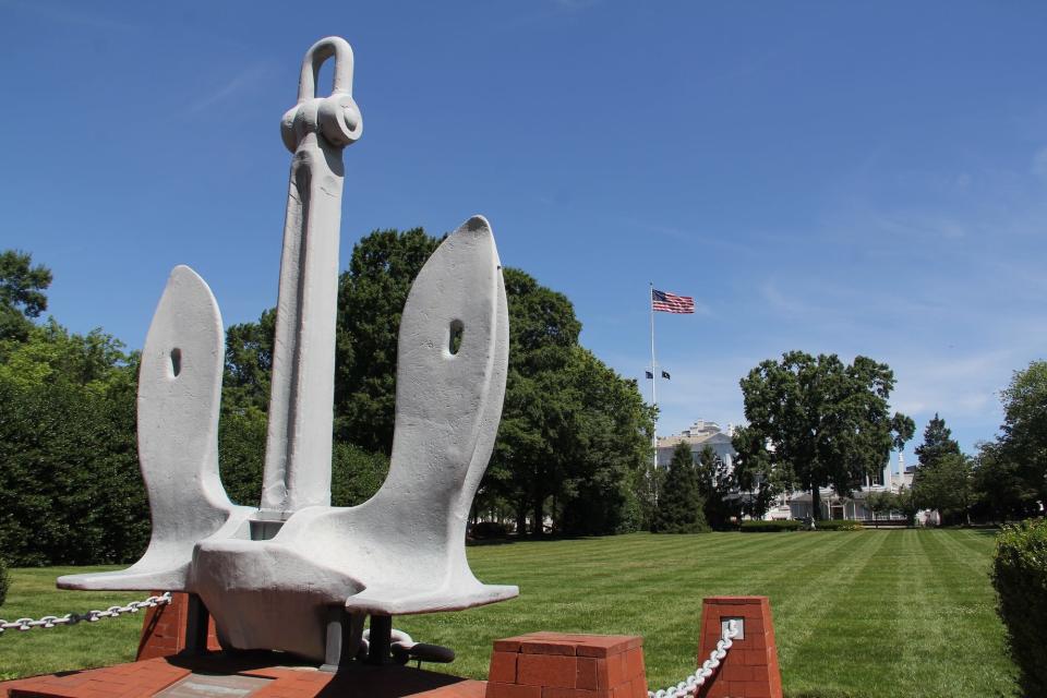 An anchor at the National Museum of the United States Navy.