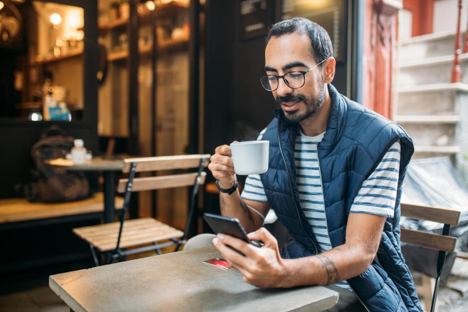 Man checking his email