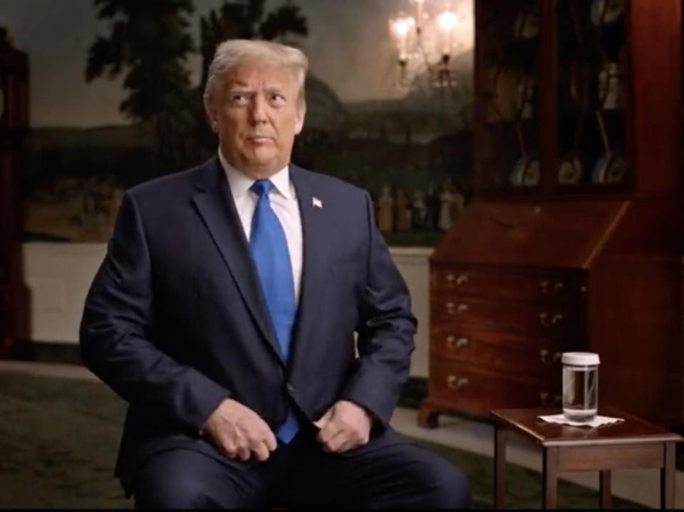 Former president Donald Trump gives an interview to filmmaker Alex Holder for his documentary ‘Unprecedented’. Screengrab (Alex Holder)