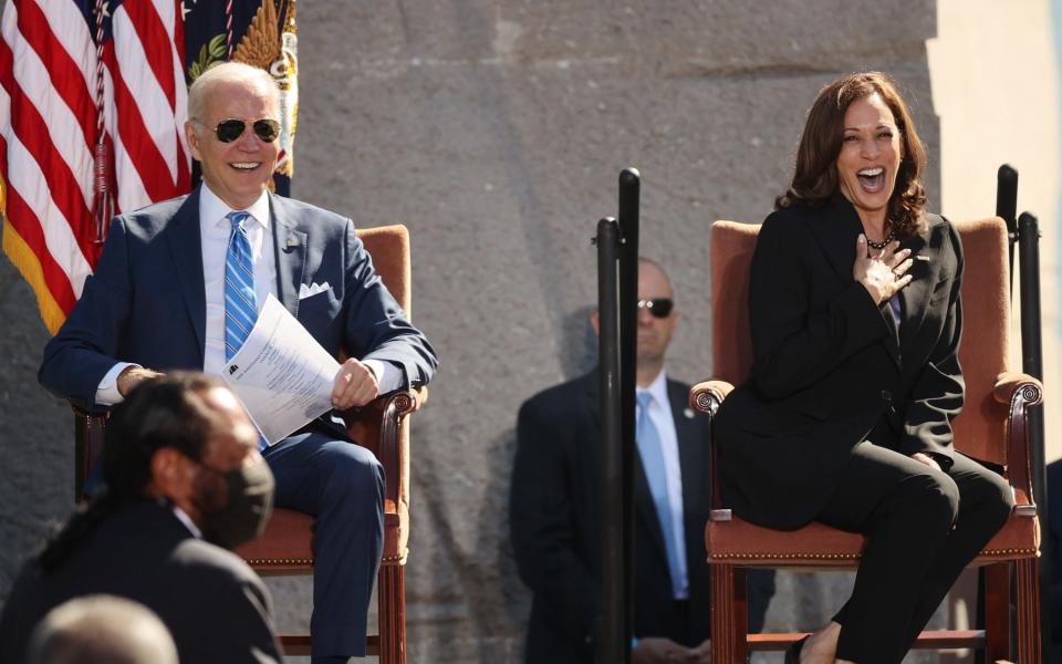 President Joe Biden and Vice President Kamala Harris attending the 10th-anniversary celebration of the Martin Luther King, Jr. Memorial - Chip Somodevilla /Getty Images North America 
