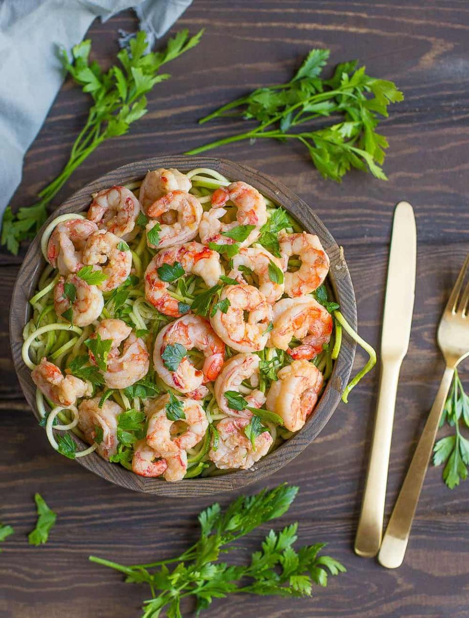Shrimp Scampi With Zucchini Noodles