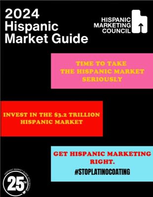 La Guía del Mercado Hispano HMC 2024 explica la definición de "Latino Coating (Recubrimiento latino)" —completa con su definición y una lista de comprobación de las prácticas infractoras— y ofrece instrucciones paso a paso para acertar con el marketing hispano. También incluye perspectivas culturales para la creación de empresas, datos económicos y sectoriales e informes sobre el consumo de medios de comunicación, el comportamiento de compra y la creatividad de los hispanos. La publicación, dirigida tanto a las marcas recién llegadas como a las veteranas, puede consultarse en línea o descargarse gratuitamente.