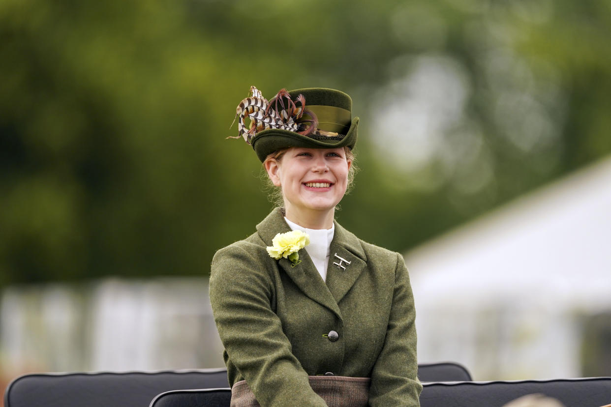 Lady Louise Windsor participates in the Champagne Laurent-Perrier Meet of the British Driving Society at the Royal Windsor Horse Show, Windsor. Picture date: Sunday July 4, 2021. (Photo by Steve Parsons/PA Images via Getty Images)